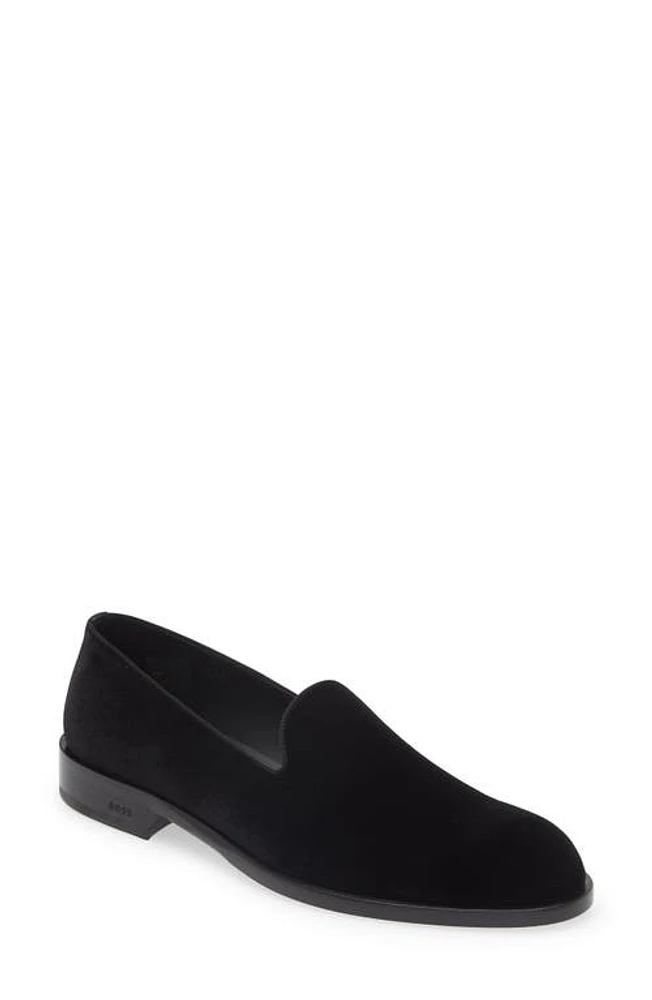 BOSS Bruce Velvet Loafer Black at Nordstrom,