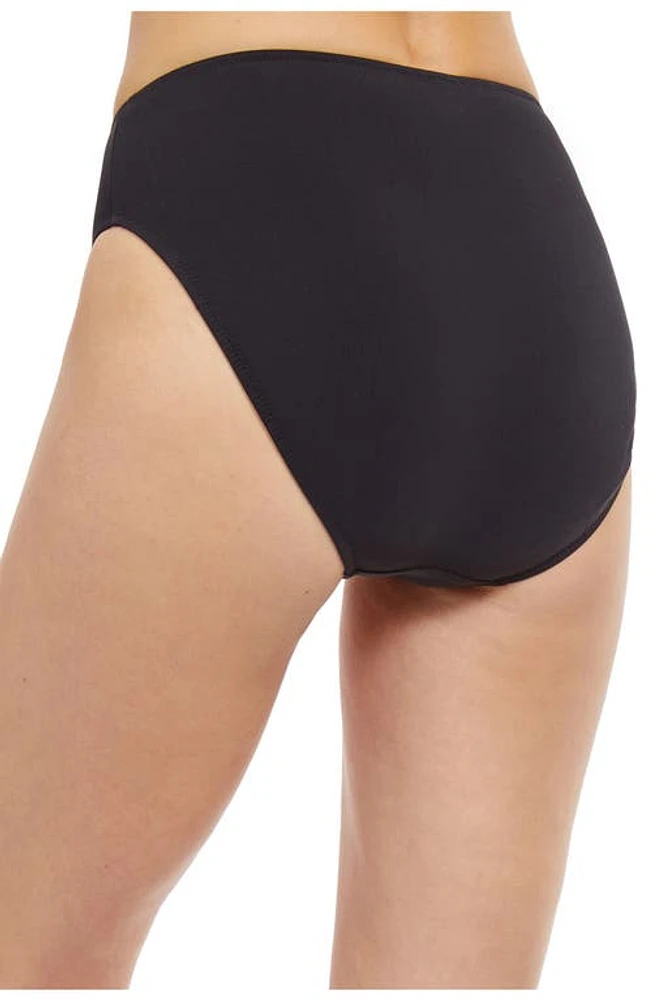 Gottex Essentials Classic Mid Rise Brief Swim Bottom Black at Nordstrom,