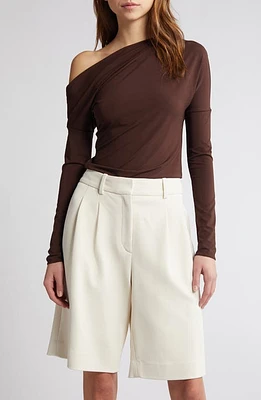 rag & bone Anya One-Shoulder Knit Top Chocolate at Nordstrom,