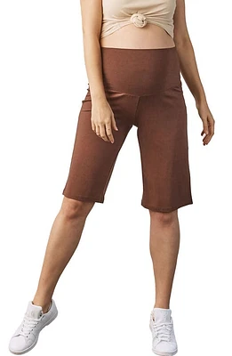 Angel Maternity Wide Leg Knit Shorts Brown at Nordstrom,