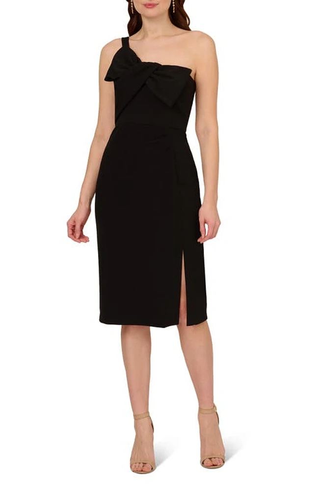 Adrianna Papell One-Shoulder Crepe Knit Cocktail Dress at Nordstrom,