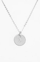 Nashelle Sterling Silver Initial Mini Disc Necklace in Sterling Silver O at Nordstrom