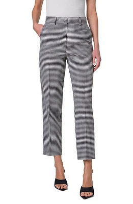 Akris punto Feryn Houndstooth Check High Waist Ankle Pants Black-Cream at Nordstrom,