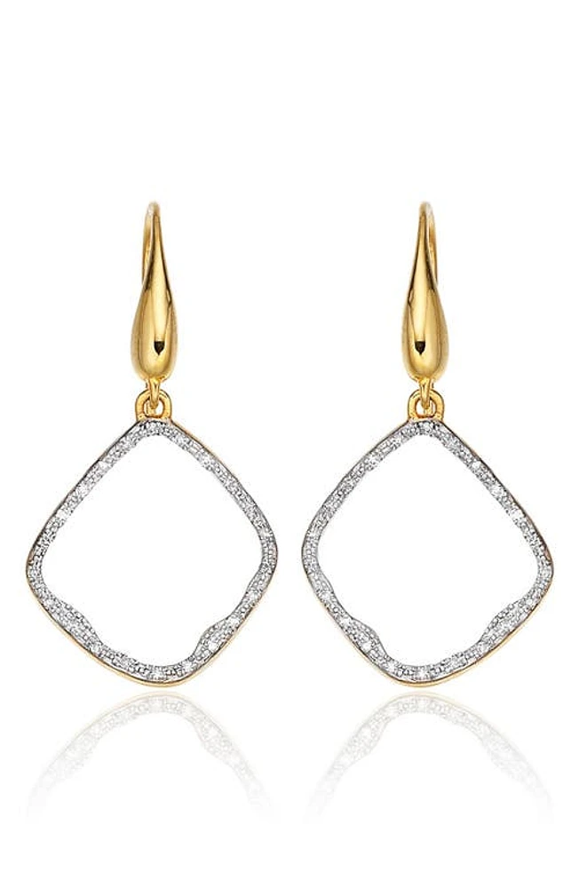 Monica Vinader Riva Diamond Hoop Drop Earrings in Yellow Gold at Nordstrom