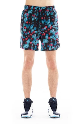 Cult of Individuality Print Swim Trunks Black Multi at Nordstrom,