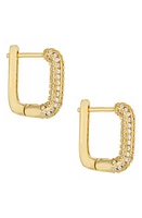 Ettika Pavé Crystal Square Huggie Earrings in Gold at Nordstrom