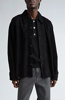 OUR LEGACY Welding Leather Button-Up Shirt Lithe Black Suede at Nordstrom, Us