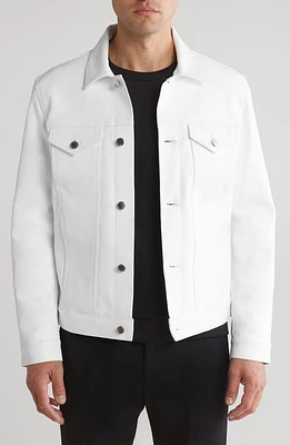 Monfrère Dean Leather Trucker Jacket Blanc at Nordstrom,