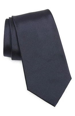 Ralph Lauren Purple Label Peau de Soie Solid Navy Silk Tie in Dark Navy at Nordstrom