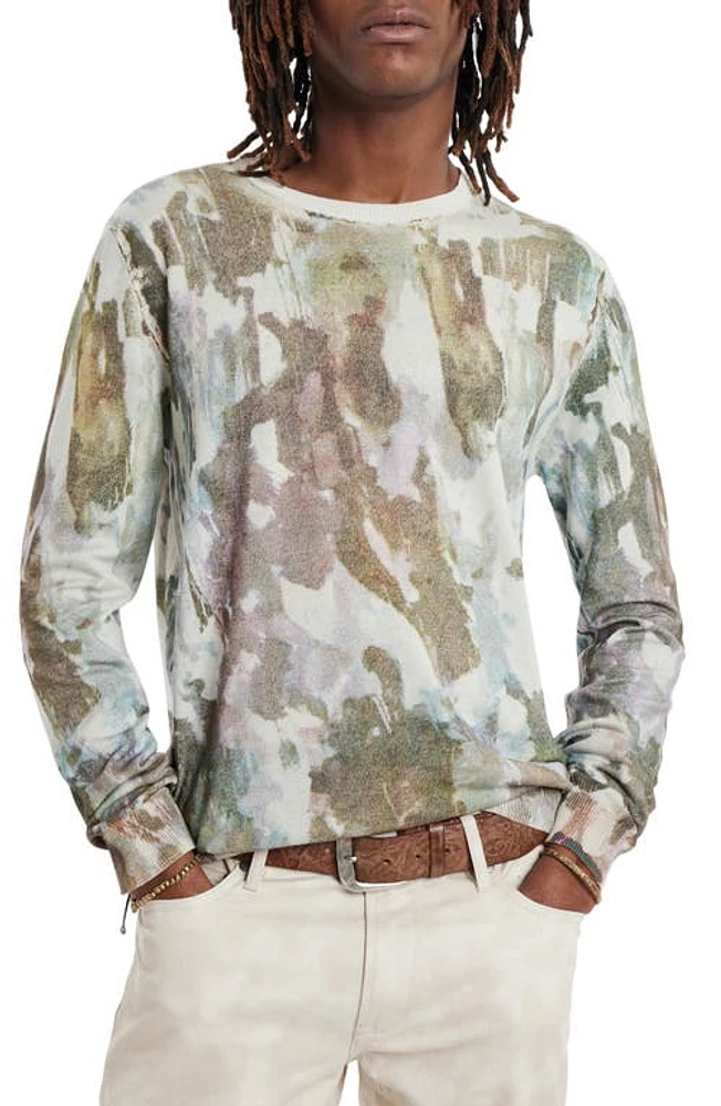 John Varvatos Romain Crewneck Sweatshirt White Multi at Nordstrom,