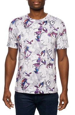 Robert Graham Aerodynamics Print Cotton T-Shirt in White at Nordstrom, Size X-Large