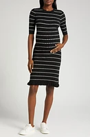 Marion Stripe Maternity Sweater Dress Black & White at Nordstrom,