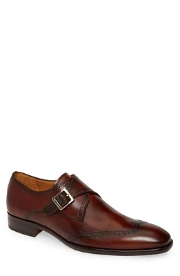 Mezlan Forest Single Monk Strap Wingtip Shoe Leather at Nordstrom,