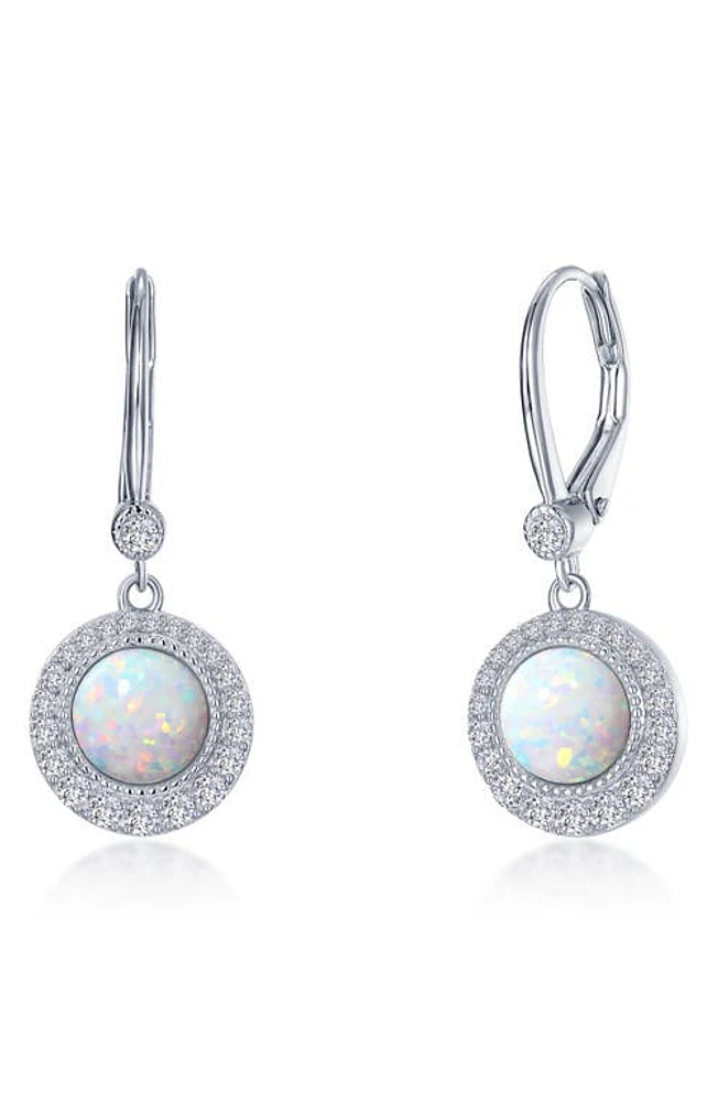 Lafonn Simulated Opal & Simulated Diamond Drop Earrings in White at Nordstrom