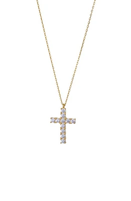 Argento Vivo Sterling Silver Pavé Cross Pendant Necklace in Gold at Nordstrom