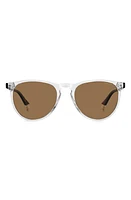 Polaroid 54mm Polarized Round Sunglasses in Crystal/Bronze Polarized at Nordstrom