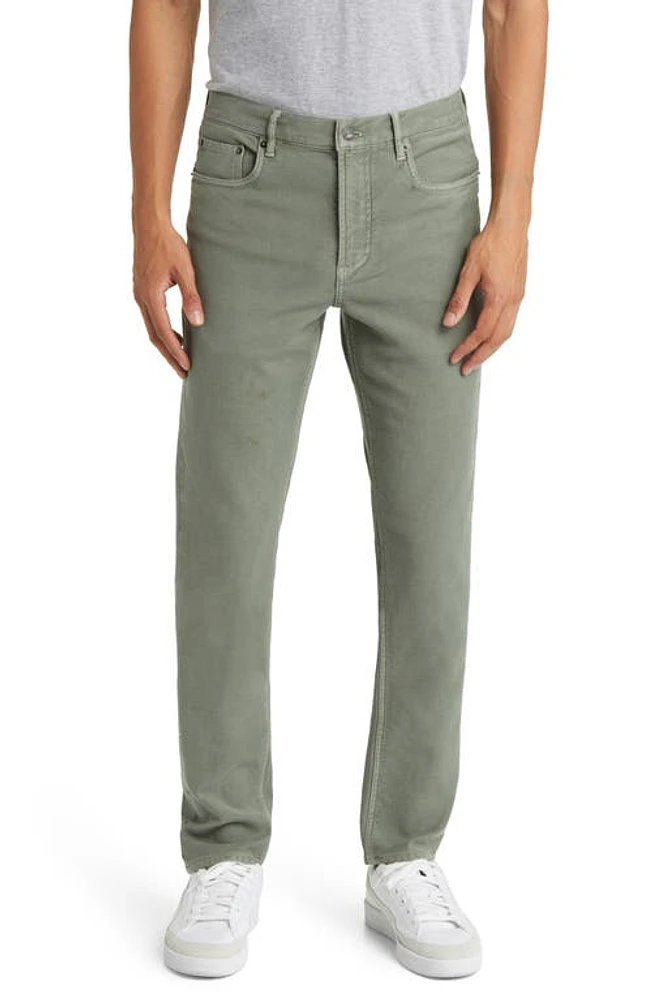 Faherty Stretch Terry Slim Straight Leg Five-Pocket Pants in Desert Olive at Nordstrom, Size 42