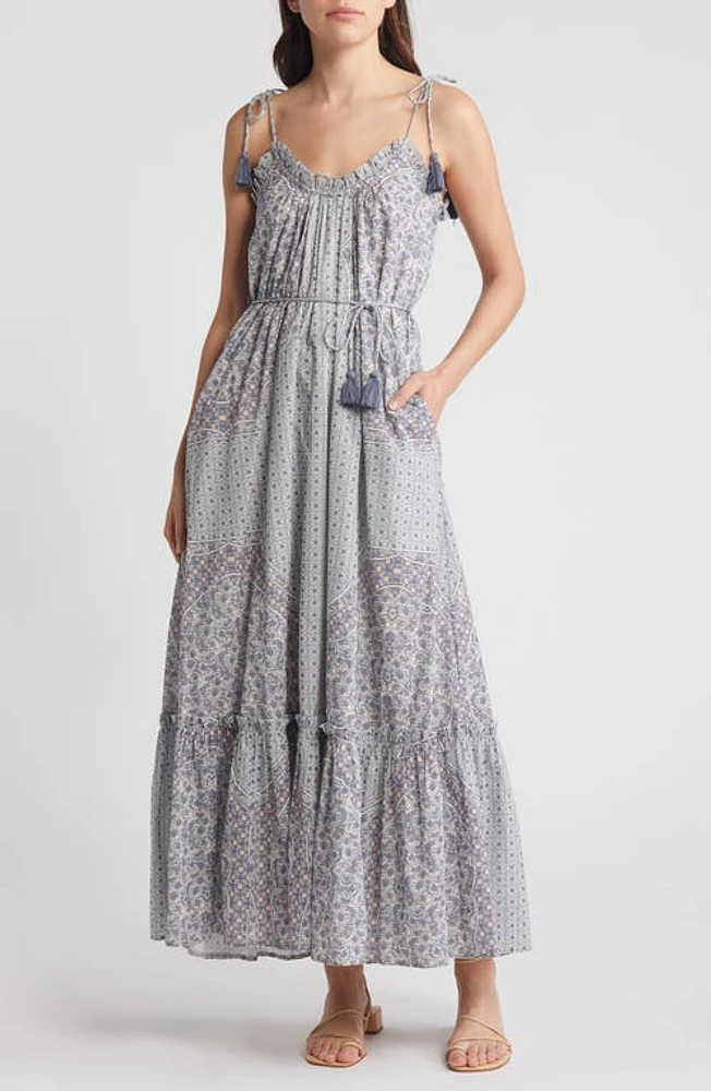 Cleobella Cindy Tie Waist Organic Cotton Maxi Dress Paloma Print at Nordstrom,