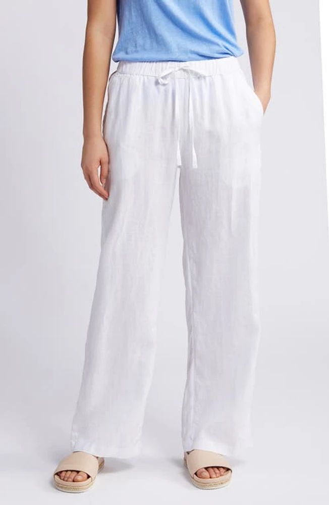 caslon(r) Drawstring Straight Leg Linen Pants at Nordstrom