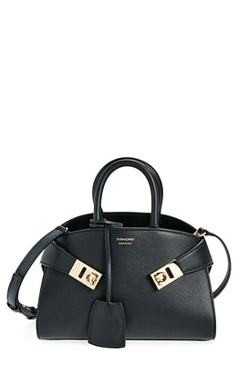 FERRAGAMO Hug Soft Leather Crossbody Bag in Black at Nordstrom