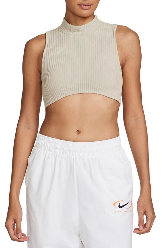 Nike Sportswear Chill Knit Mock Neck Crop Rib Tank at Nordstrom,