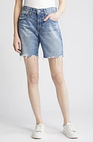 AG Ex-Boyfriend Raw Hem Mid Length Denim Shorts Myth at Nordstrom,