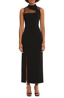 DONNA MORGAN FOR MAGGY Illusion Mesh Sleeveless Cocktail Dress in Black at Nordstrom, Size 2