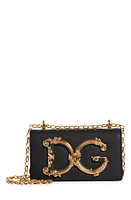 Dolce & Gabbana Girls Logo Leather Phone Crossbody Bag in Nero at Nordstrom