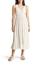 Roxy Paradise Winds Cotton Blend Midi Dress Egret at Nordstrom,