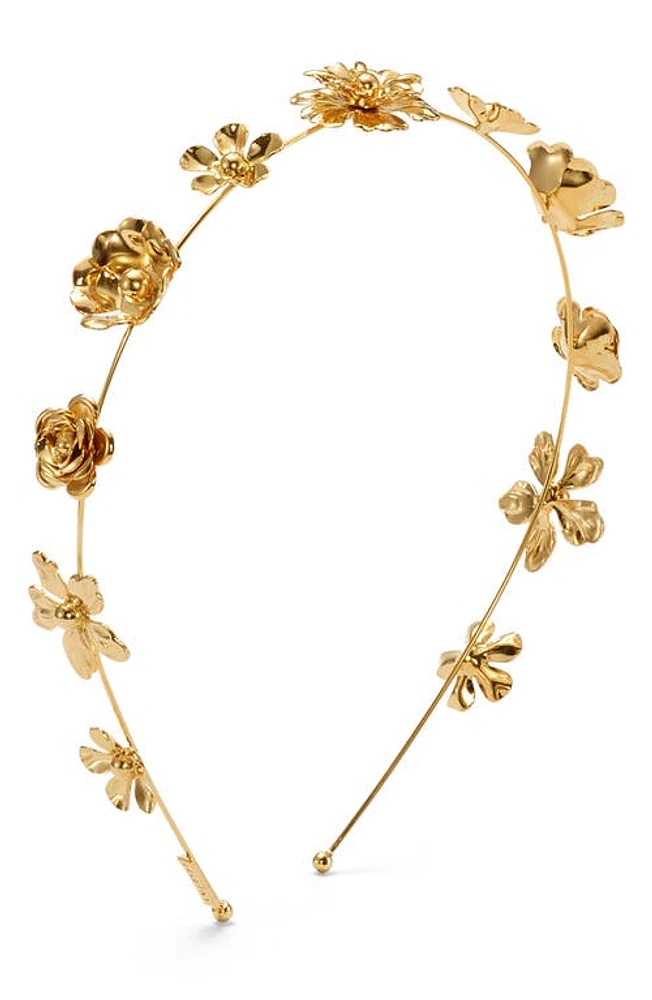 LELET NY Penelope Floral Headband in Gold at Nordstrom