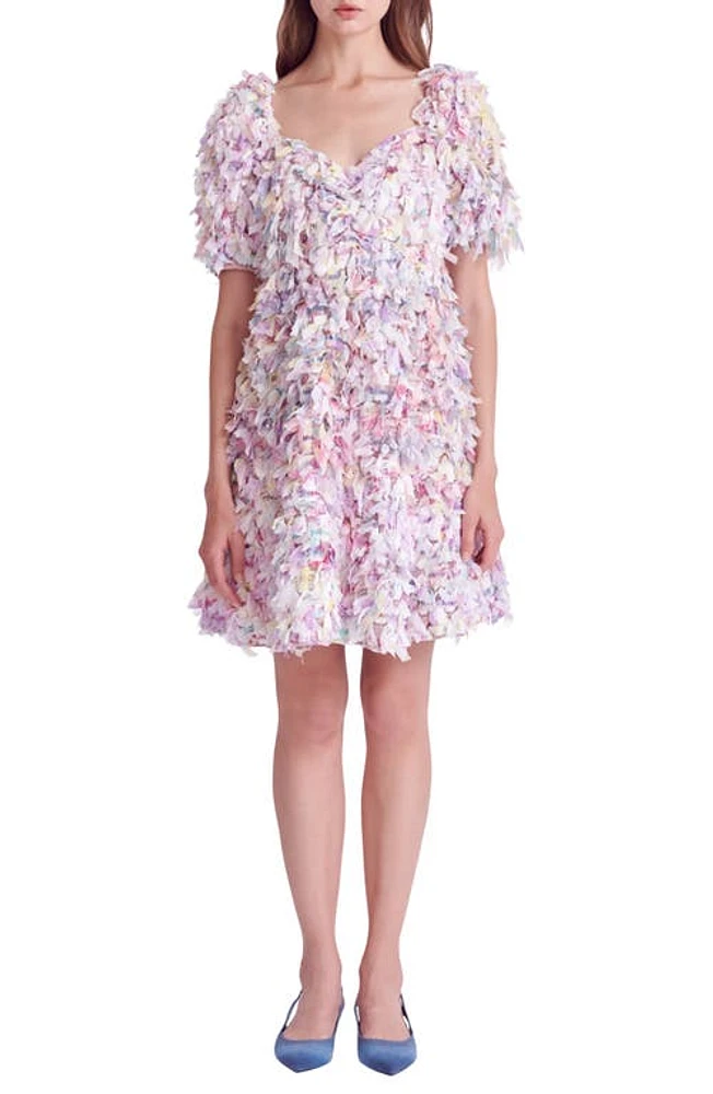 English Factory Textured Ribbon Minidress Mauve at Nordstrom,