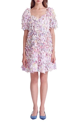 English Factory Textured Ribbon Minidress Mauve at Nordstrom,