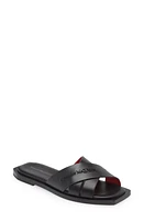 Alexander McQueen Slash Slide Sandal Black/Lust Red at Nordstrom,