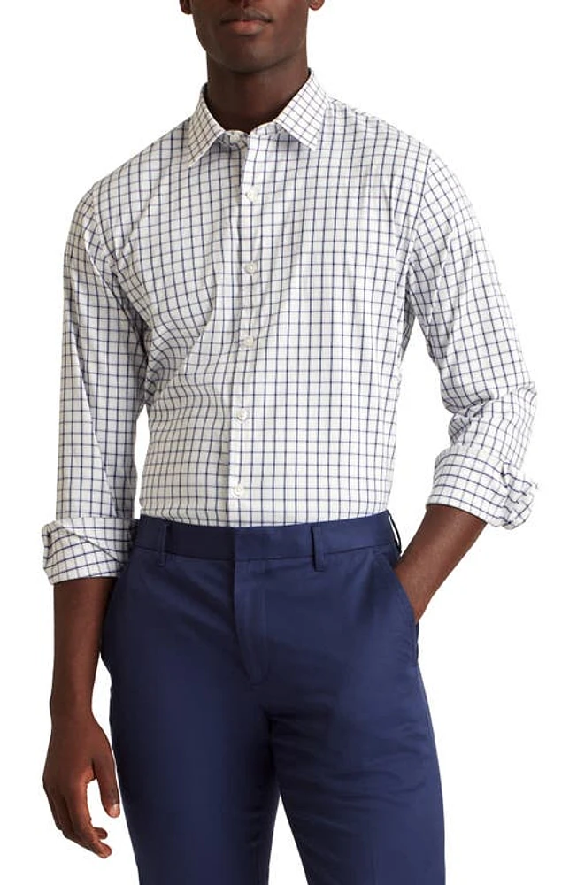 Bonobos Tech Check Performance Button-Up Shirt Horden - Blue Depths at Nordstrom,