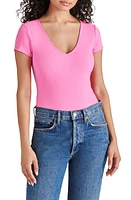 Steve Madden Erica V-Neck Bodysuit Punch Pink at Nordstrom,