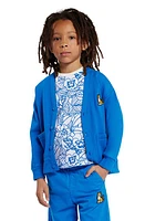 KENZO Kids' Embroidered Fleece Cardigan Electric Blue at Nordstrom