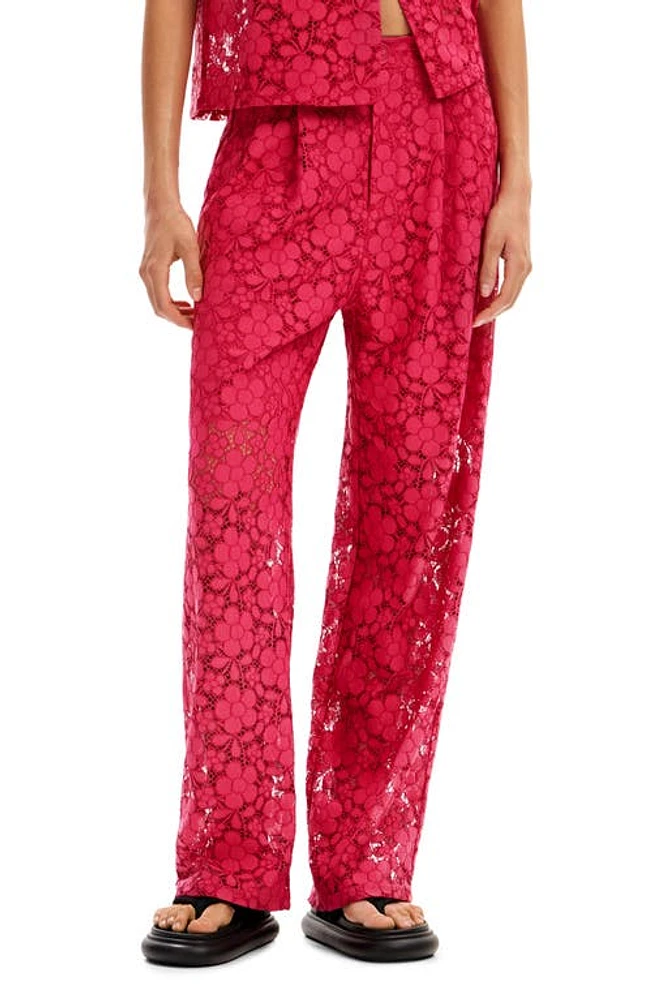 Desigual Tailored Floral Lace Trousers at Nordstrom,