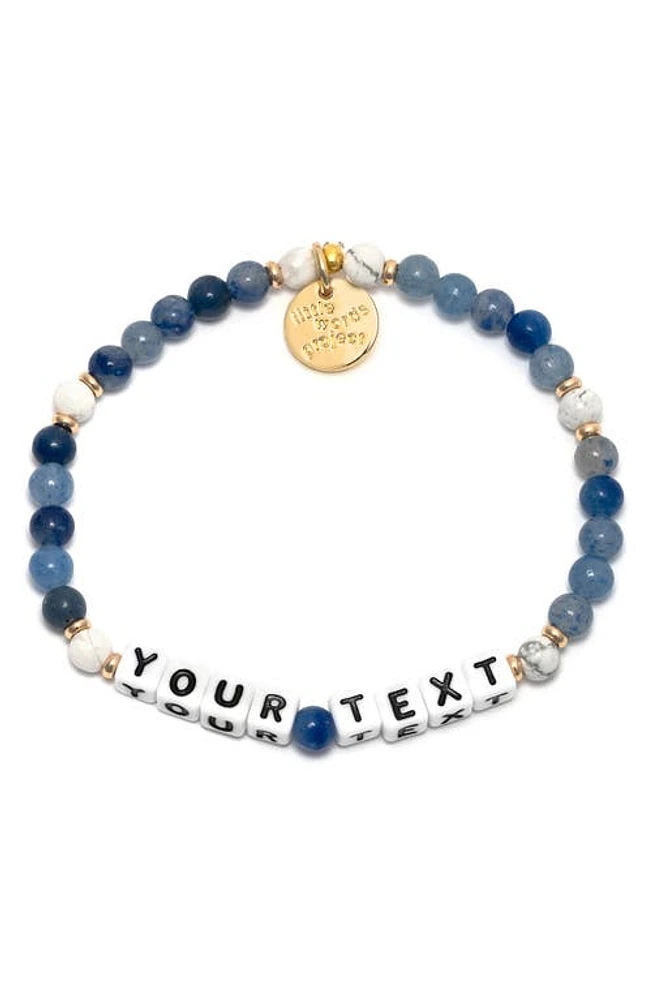 Little Words Project Bluestone Custom Beaded Stretch Bracelet in Blue White at Nordstrom