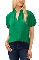 CeCe Ruffle Split Neck Blouse at Nordstrom,