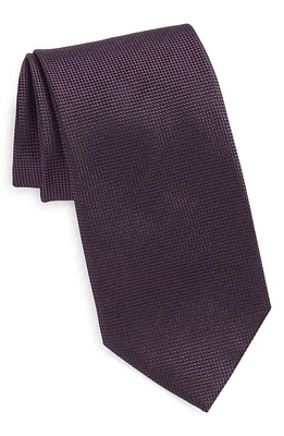 ZEGNA TIES Brera Cross Weave Silk Tie in Burgundy at Nordstrom