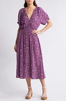 SESSÙN Amber Button Front Midi Dress Plum Kamni at Nordstrom,