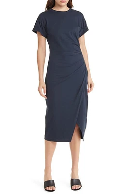 FRAME Faux Wrap Dress Navy at Nordstrom,