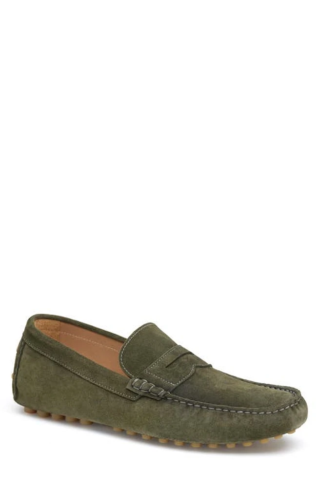 Johnston & Murphy Athens Penny Driving Loafer Olive Suede at Nordstrom,