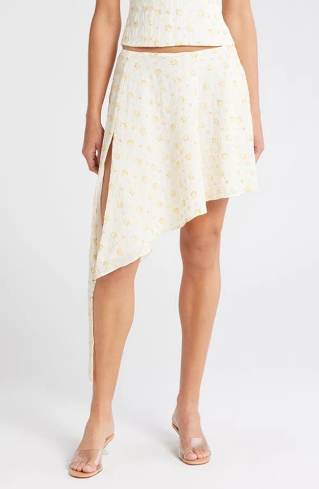 Mistress Rocks Floral Embroidered Asymmetric Hem Skirt at Nordstrom,