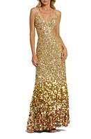 Mac Duggal Sequin & Paillette Cutout Detail Gown at Nordstrom,