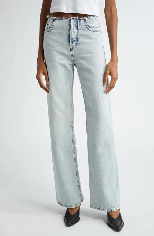 Haikure Korea Wide Flare Leg Jeans Stromboli Blue at Nordstrom,