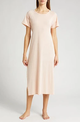 Lunya Short Sleeve Organic Pima Cotton Nightgown in Dulcet Petal at Nordstrom, Size Small