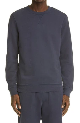 Sunspel French Terry Crewneck Sweatshirt in Navy at Nordstrom, Size Small