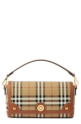 burberry Small Note Check & Leather Crossbody Bag in Briar Brown at Nordstrom