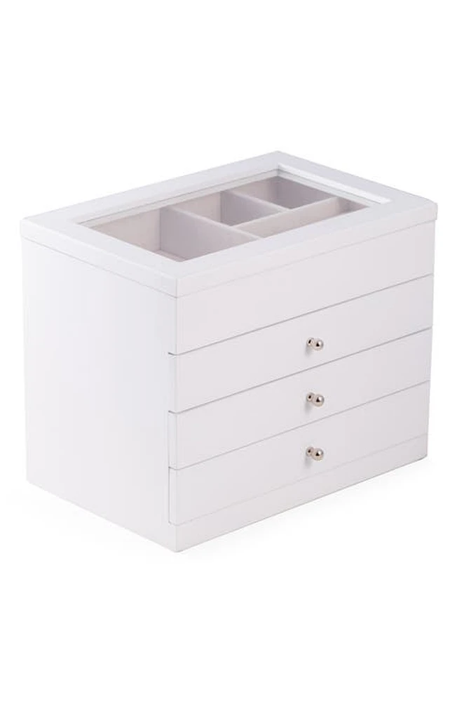 Bey-Berk Wood Multilevel Jewelry Box in White at Nordstrom